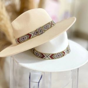 NWT Western Style Beaded band Fedora cowboy hat blingy